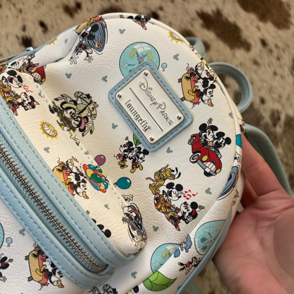 Disney Parks Loungefly Mickey & Minnie's Runaway Railway‎ Mini Backpack